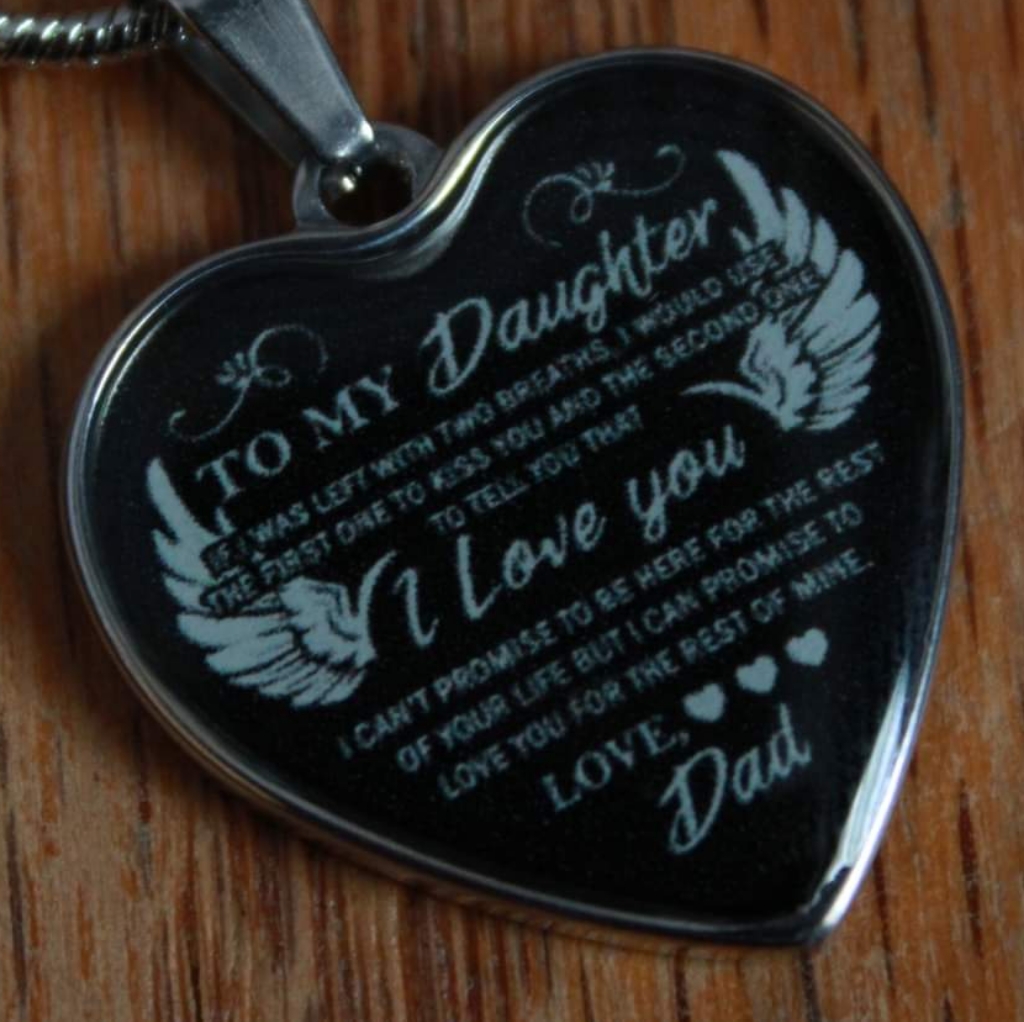 Unknown Brand To My Daughter Heart Pendant Necklace